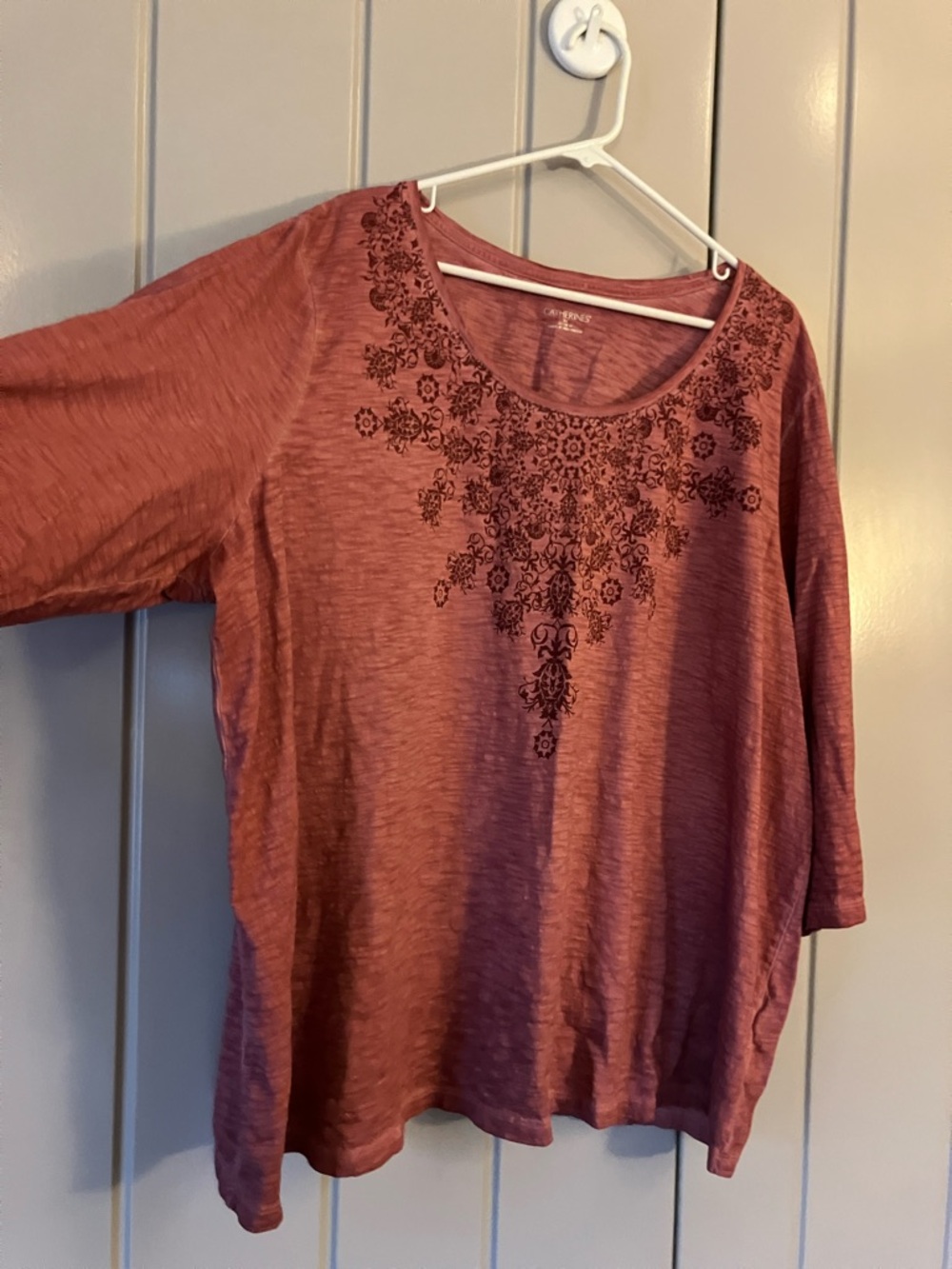 Catherines Rose-Tone Embellished Scoop Neck Tunic 3X